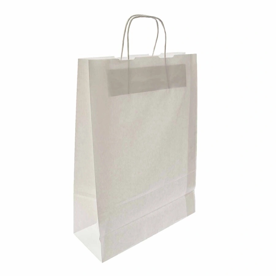 TORBA PAPIEROWA BIAŁA Z UCHWYTEM SKRĘCANYM 31X12X41 