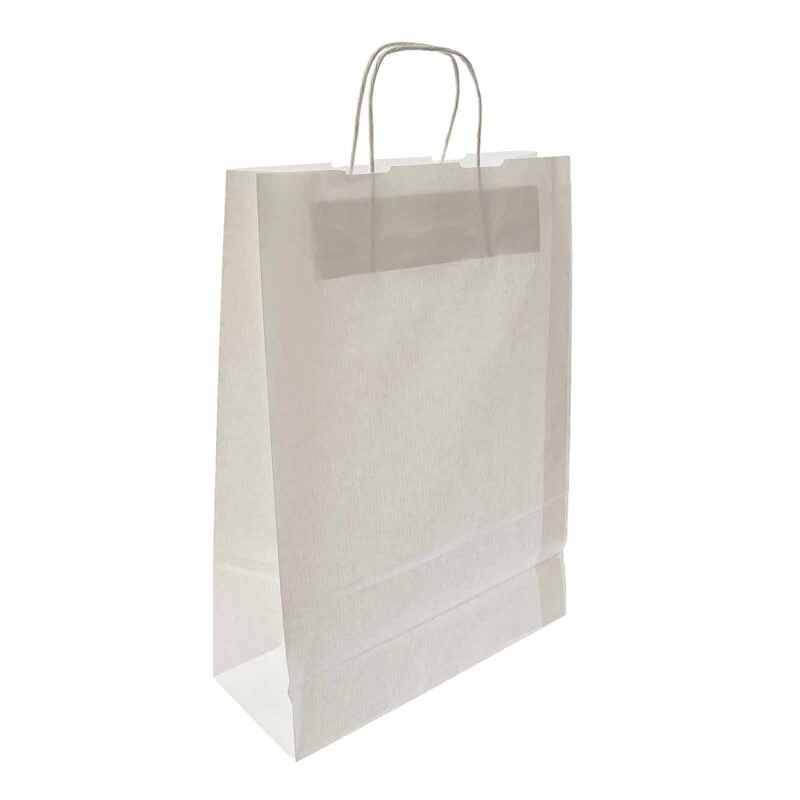 TORBA PAPIEROWA BIAŁA Z UCHWYTEM SKRĘCANYM 31X12X41 