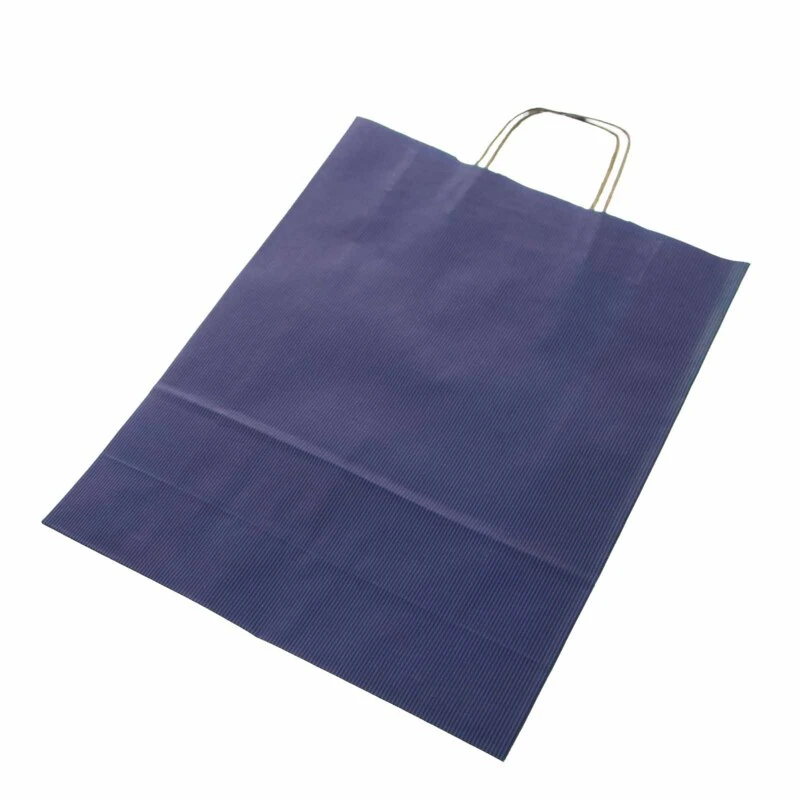 TORBA PAPIEROWA GRANATOWA Z UCHWYTEM SKRĘCANYM 31X12X41 